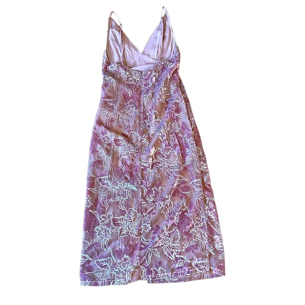 Lulus katrin mauve burnout velvet floral print midi dress - Picture 8 of 9